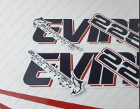 Evinrude 225HP E-tec (90° V6, 3.3L) White Cowling Outboard Decal Kit